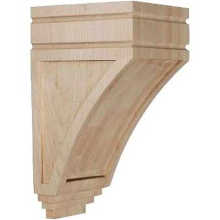 DWELLINGDESIGNS 5 in. W x 6 in. D x 10.5 in. H Medium San Juan Wood Corbel, Red Oak, Architectural Accent DW2572677